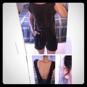 BCBG MAXAZRIA Blue Velvet Romper